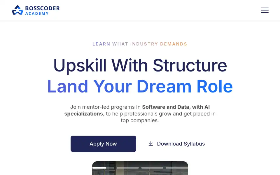 Screenshot of bosscoderacademy.com