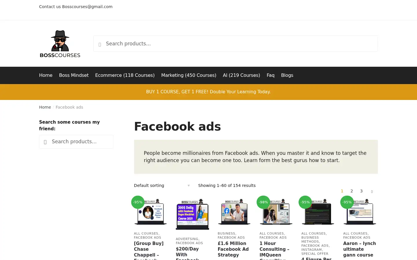 Screenshot of bosscourses.net