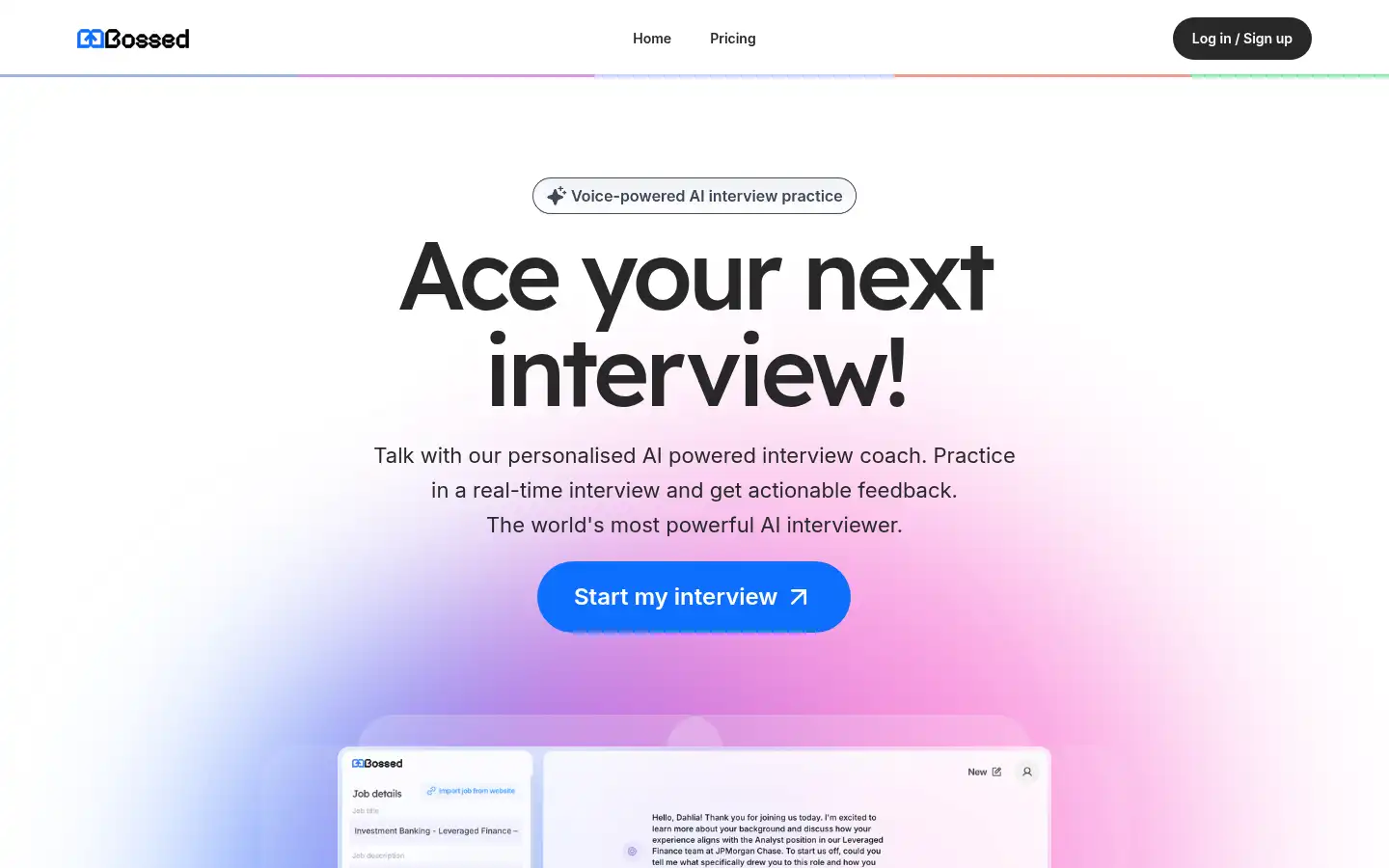 Screenshot of bossed.ai
