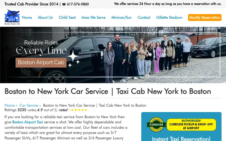 Screenshot of bostonairportcab.com