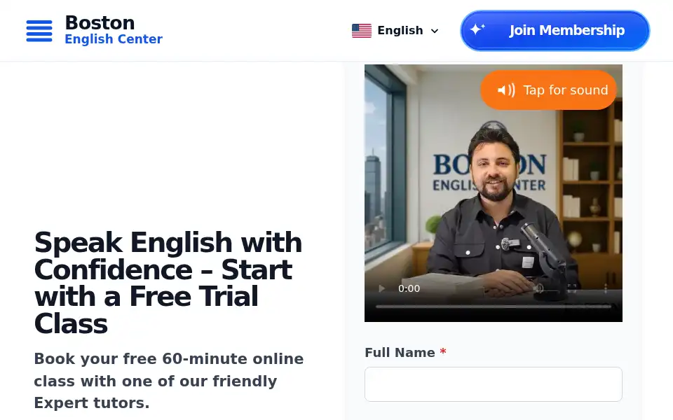 Screenshot of bostonenglishcenter.com