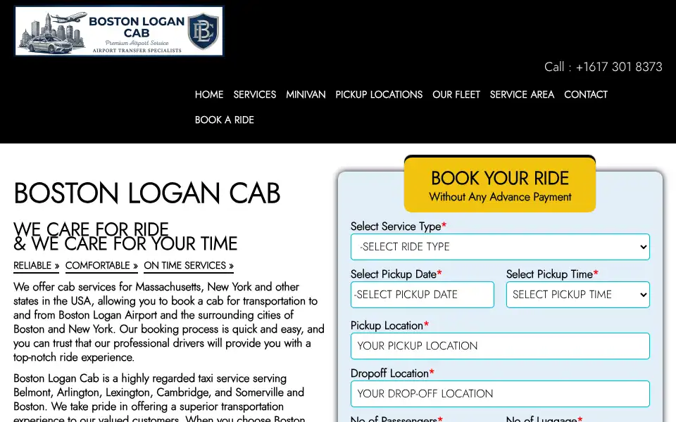 Screenshot of bostonlogancab.com