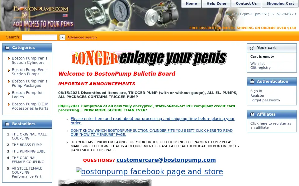 Screenshot of bostonpump.com