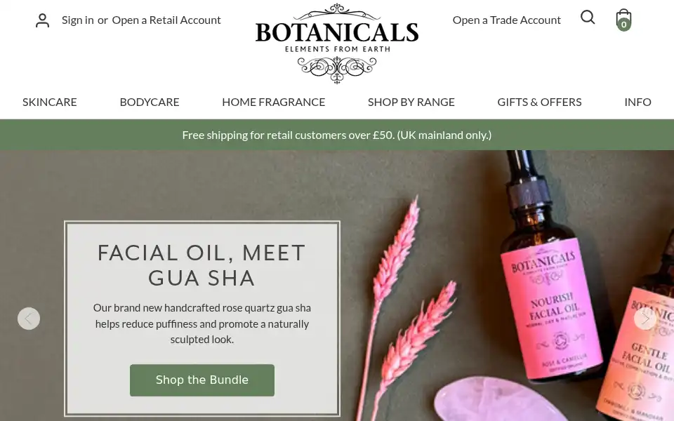Screenshot of botanicals.co.uk