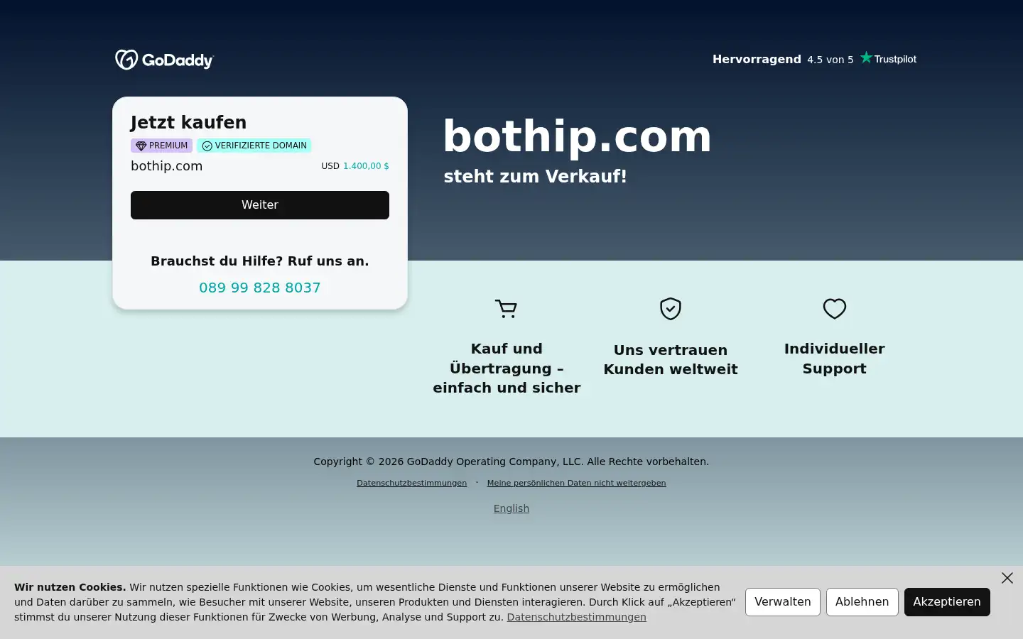 Screenshot of bothip.com