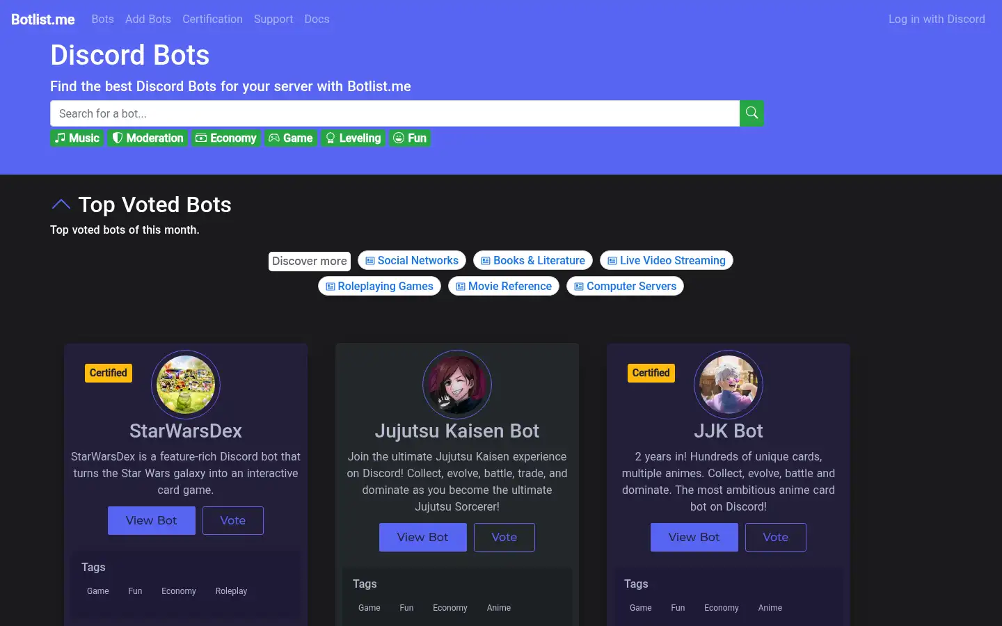 Screenshot of botlist.me