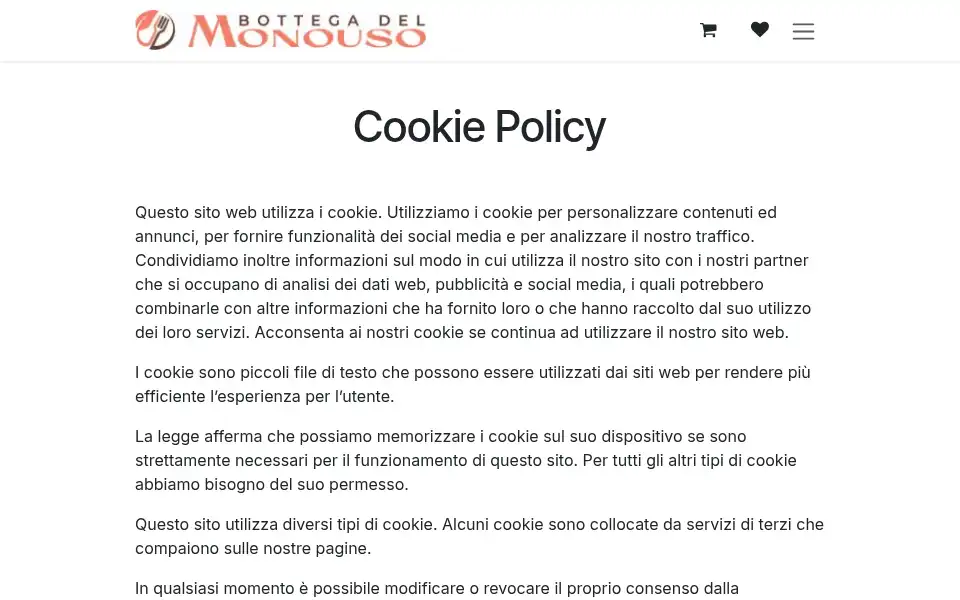 Screenshot of bottegadelmonouso.it