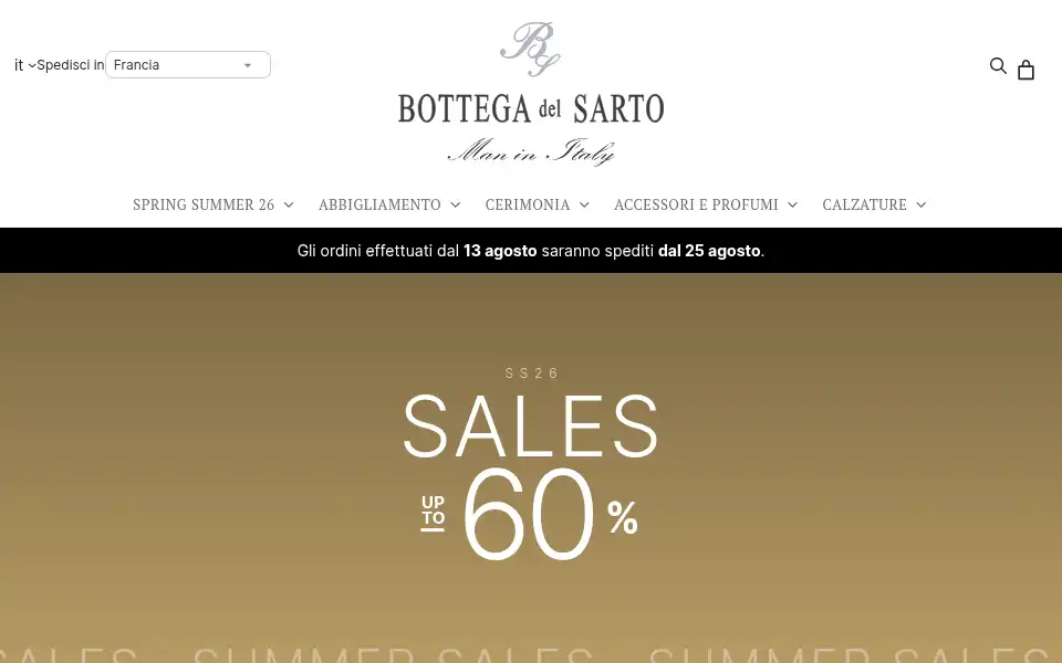 Screenshot of bottegadelsarto.com