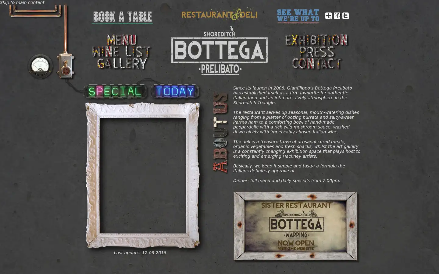 Screenshot of bottegaprelibato.com