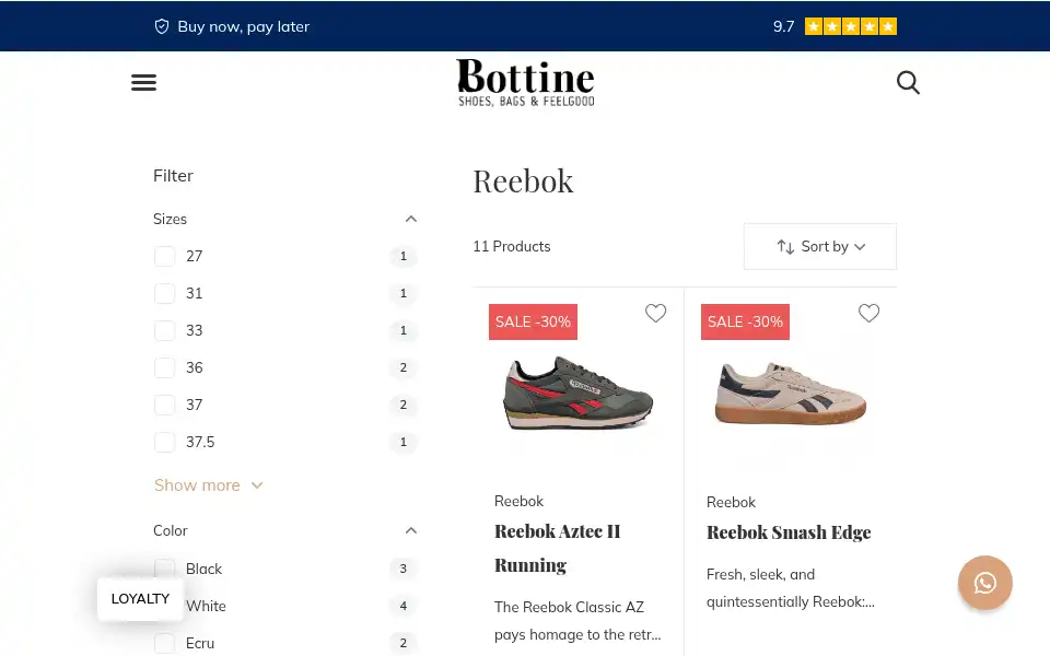 Screenshot of bottine.be