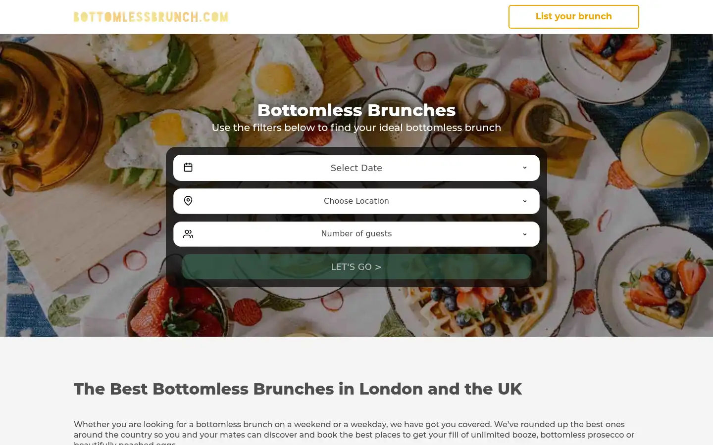 Screenshot of bottomlessbrunch.com