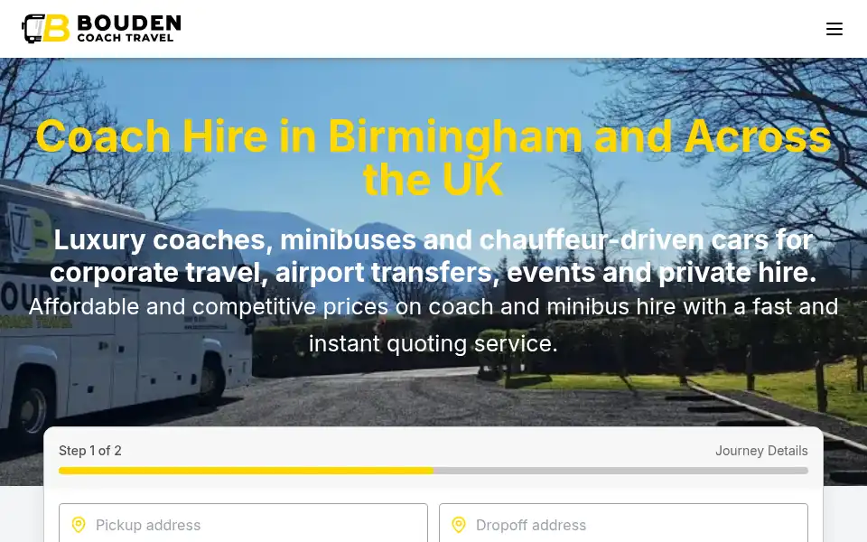 Screenshot of boudencoachtravel.co.uk