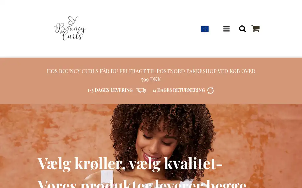 Screenshot of bouncycurls.dk