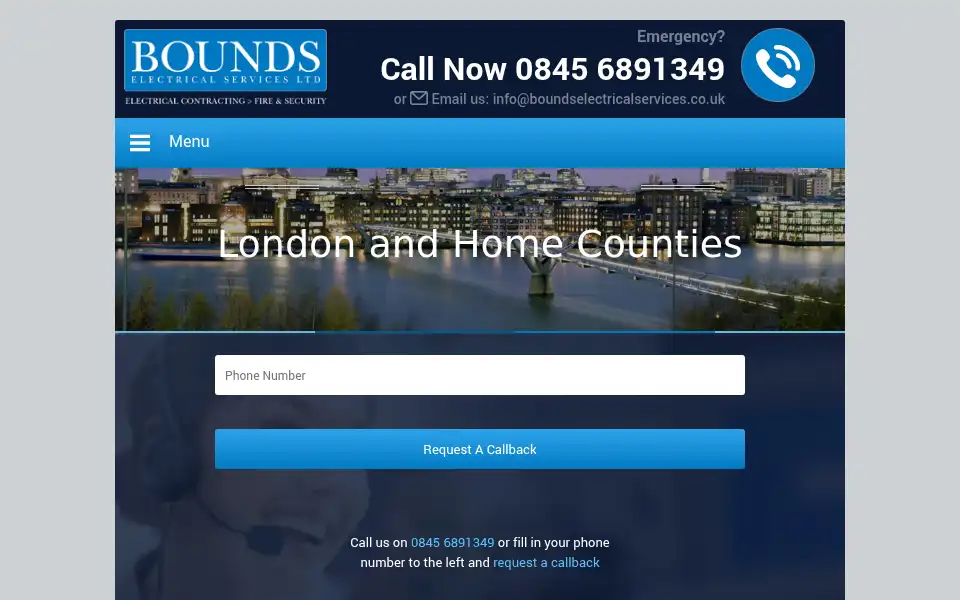 Screenshot of boundselectricalservices.co.uk