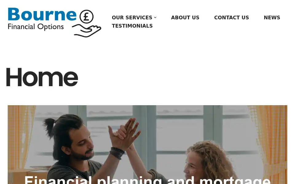 Screenshot of bournefinancialoptions.co.uk