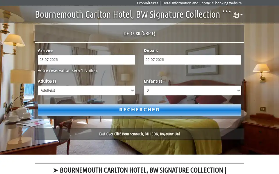 Screenshot of bournemouthcarlton.uk-hotel.info