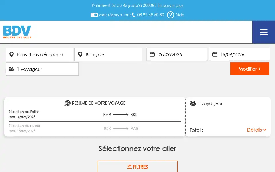 Screenshot of bourse-des-vols.com