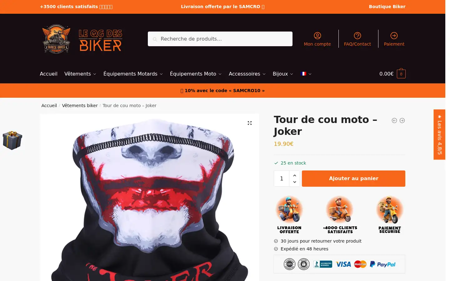 Screenshot of boutique-bikers.com