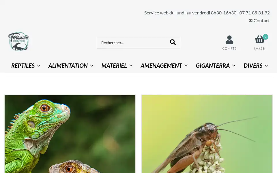 Screenshot of boutique.terrario-center.fr