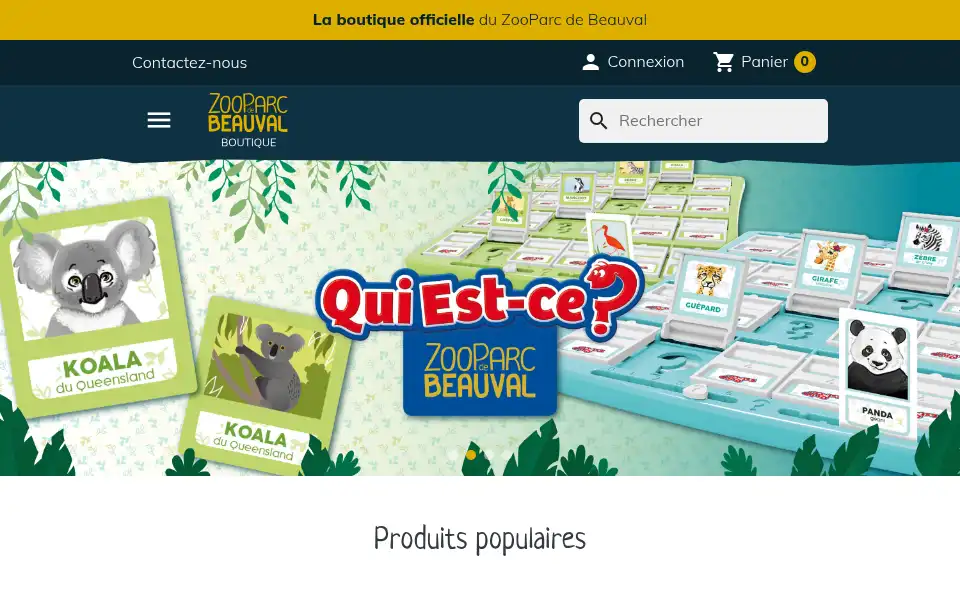 Screenshot of boutique.zoobeauval.com