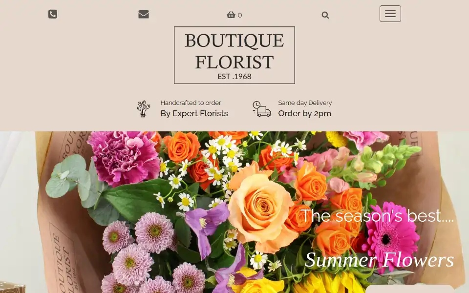 Screenshot of boutiqueflorists.co.uk