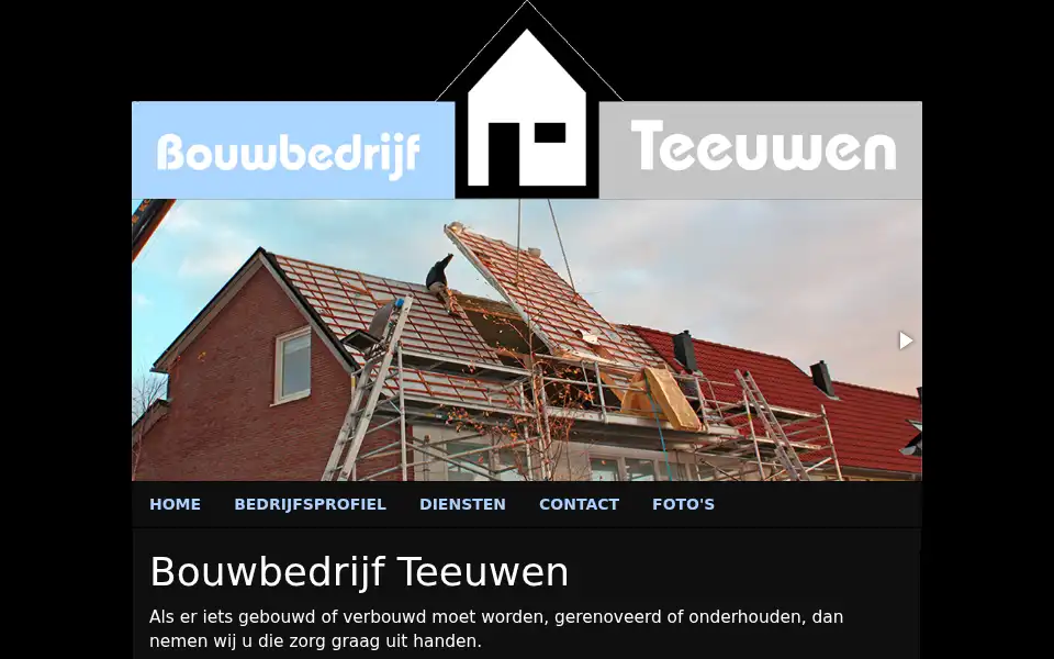 Screenshot of bouwbedrijfteeuwen.nl