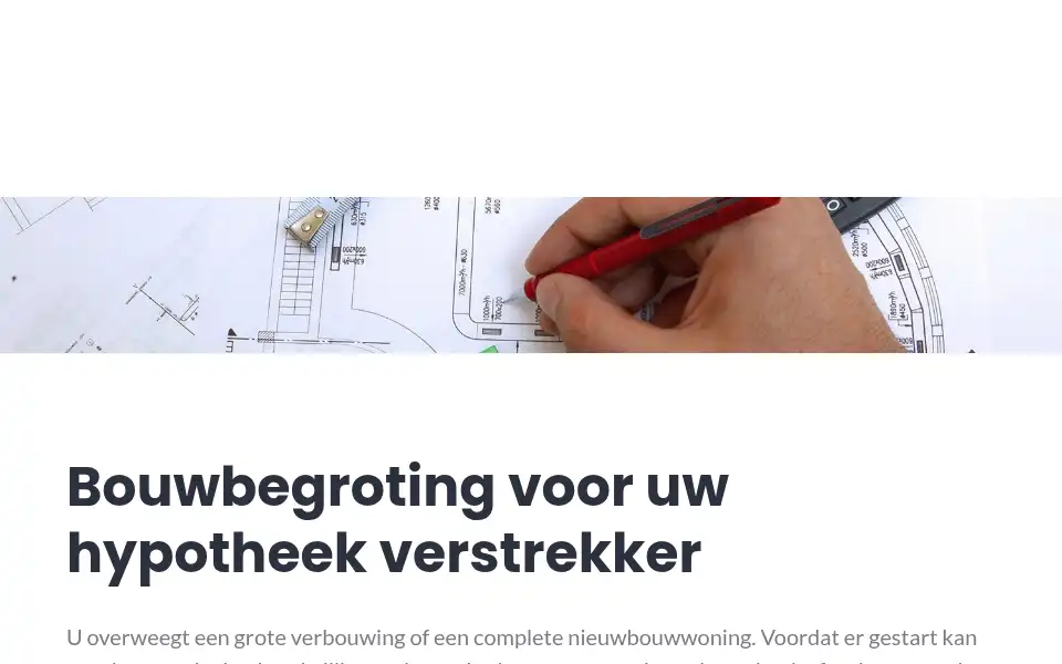 Screenshot of bouwbegrotingmaken.nl