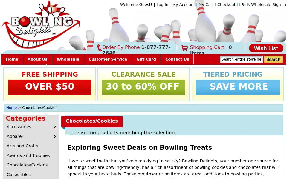 Screenshot of bowlingdelights.com