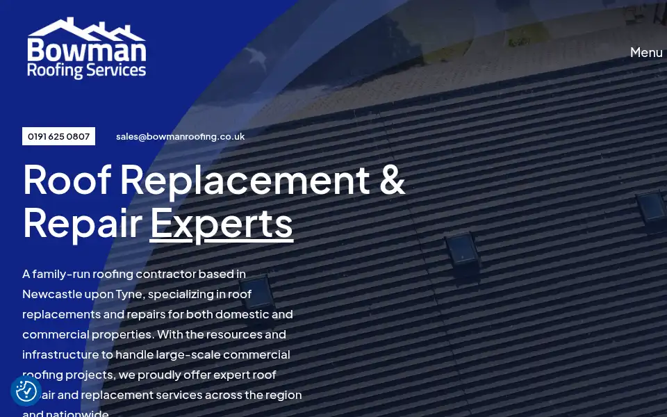Screenshot of bowmanroofing.co.uk