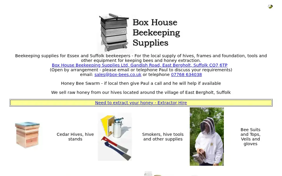Screenshot of box-bees.co.uk