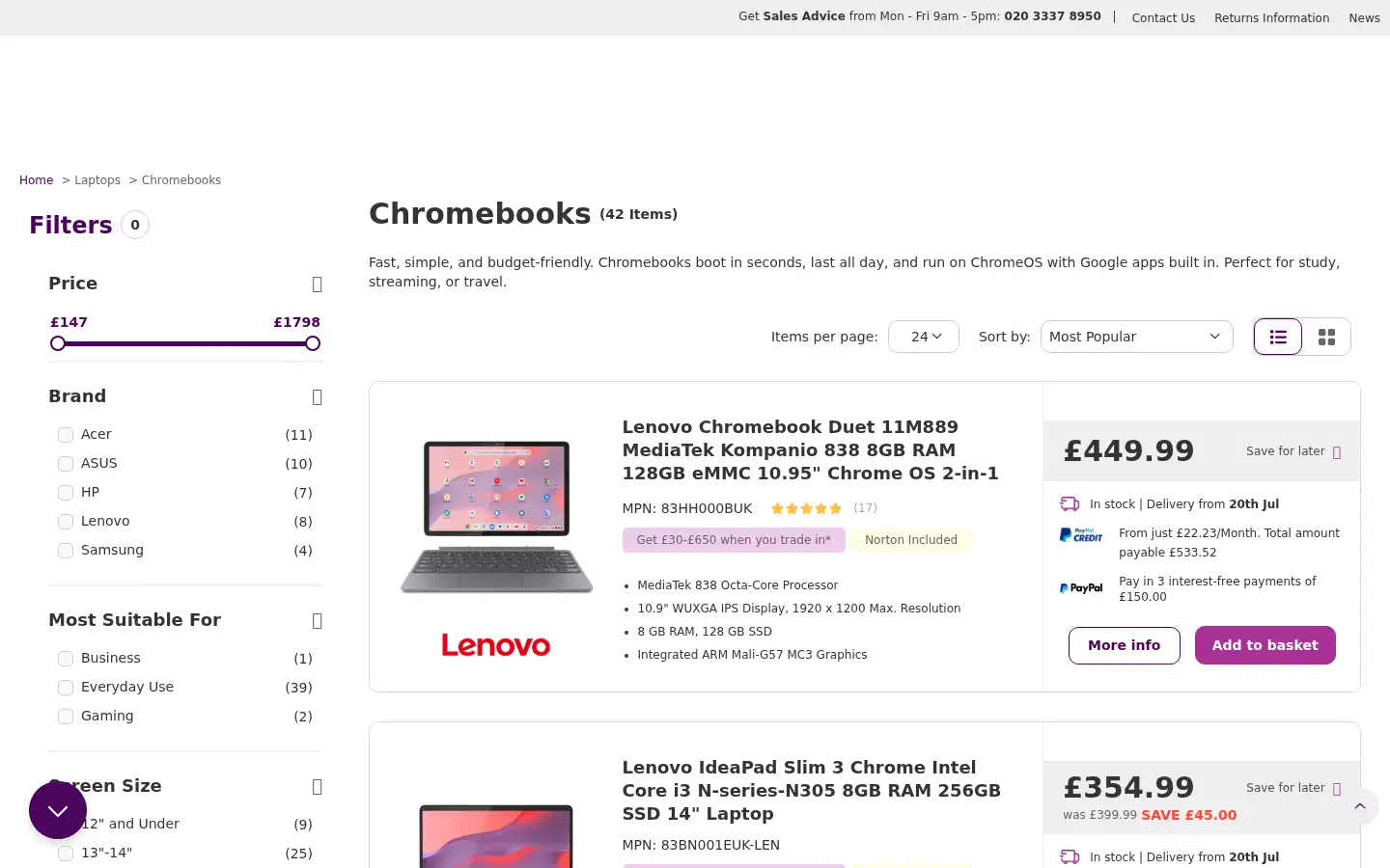Screenshot of box.co.uk