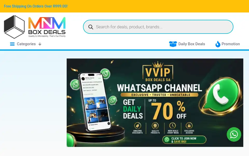 Screenshot of boxdeals.co.za
