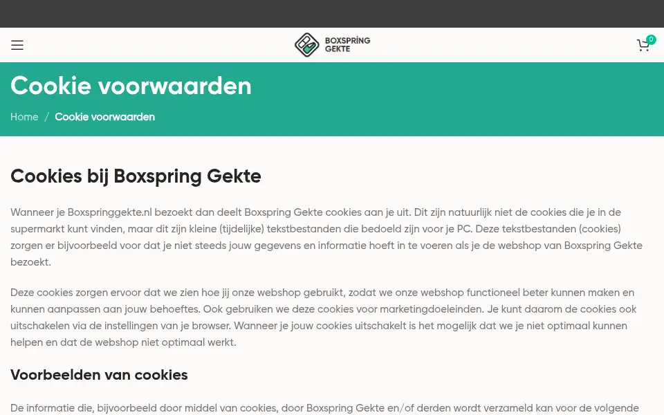 Screenshot of boxspringgekte.nl