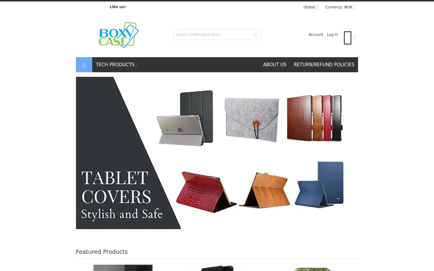 Screenshot of boxycase.com