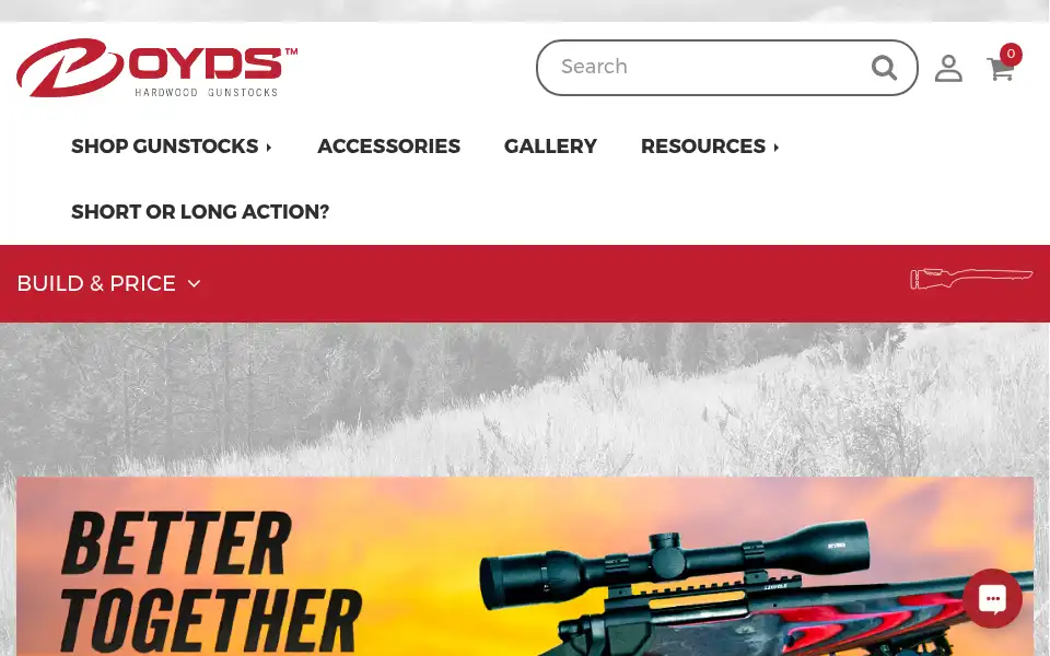 Screenshot of boydsgunstocks.com