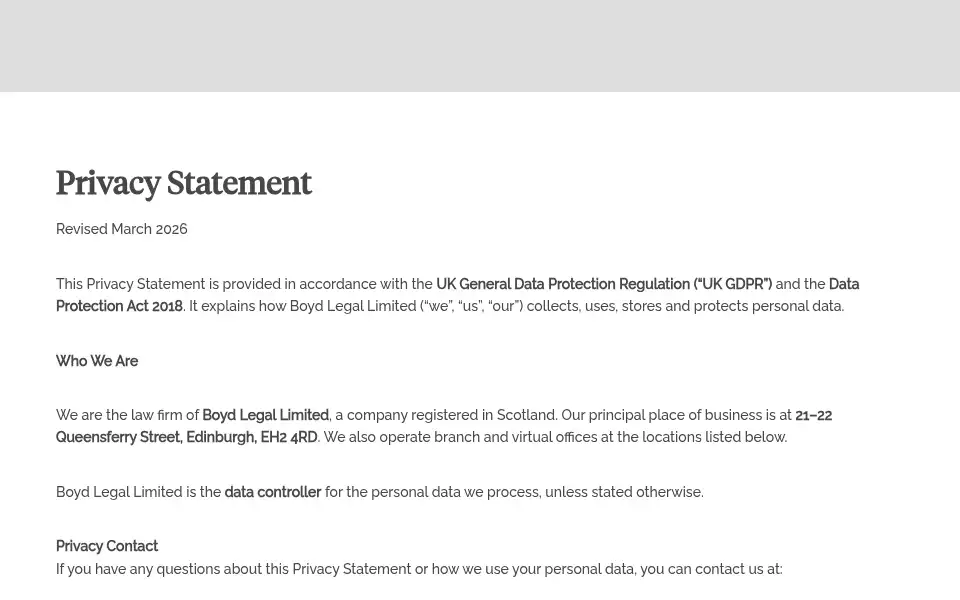Screenshot of boydsolicitors.com