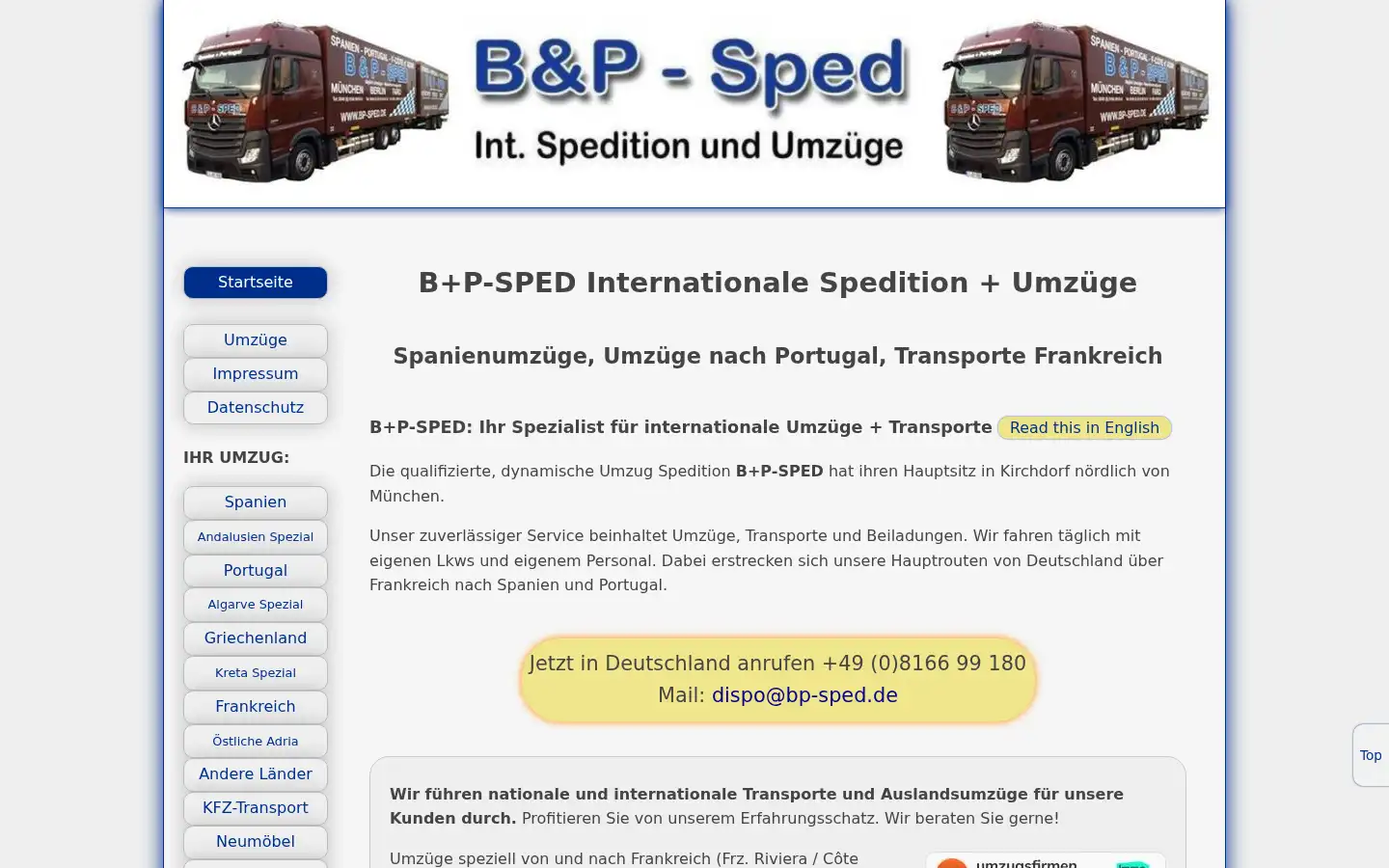 Screenshot of bp-sped.de