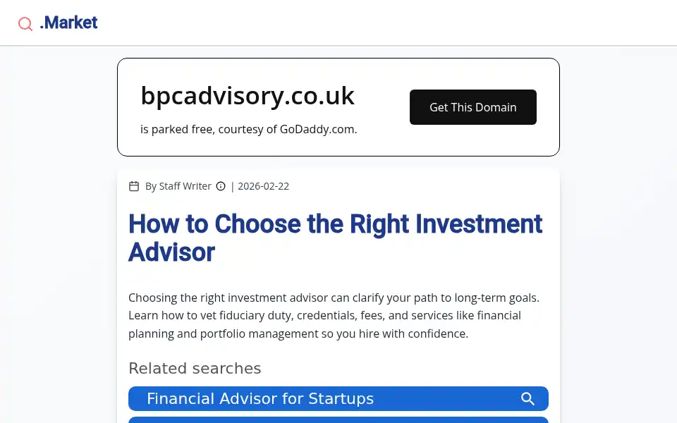 Screenshot of bpcadvisory.co.uk