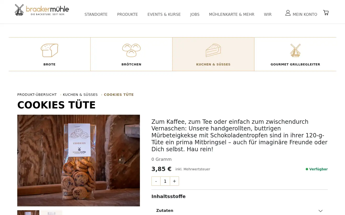 Screenshot of braaker-muehle.de