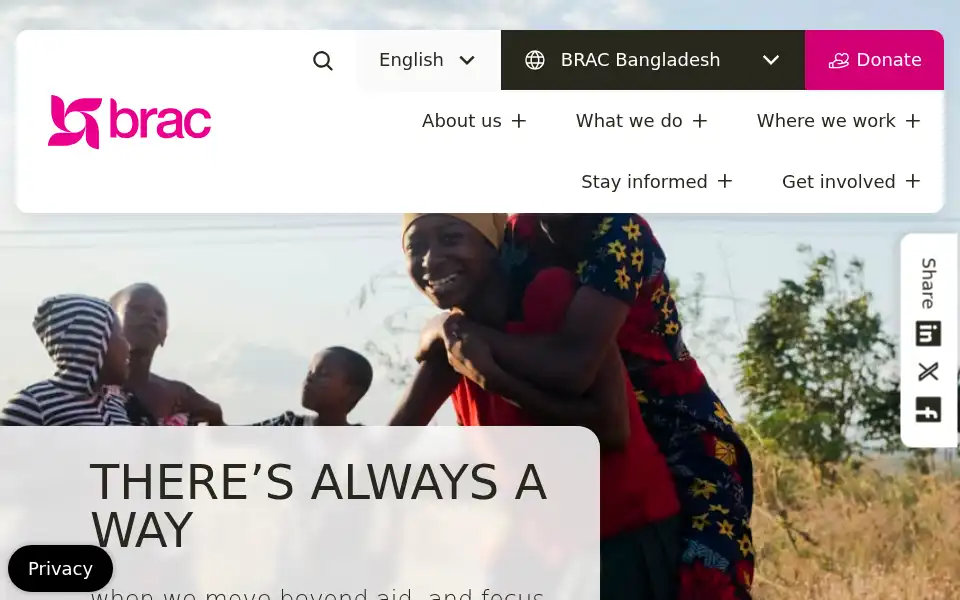 Screenshot of brac.net