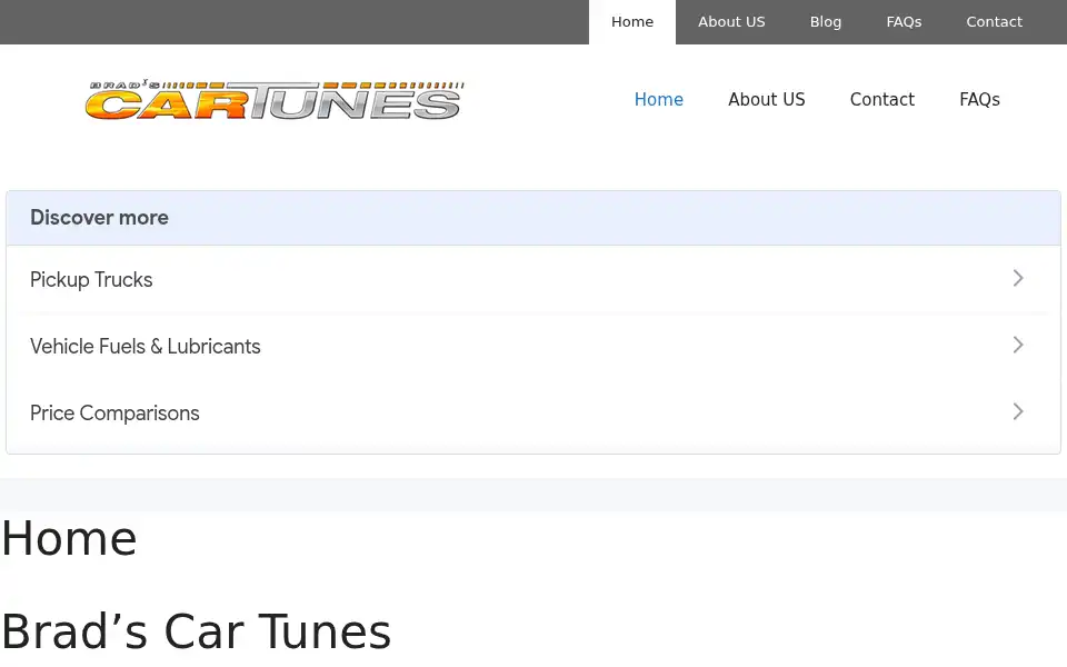 Screenshot of bradscartunes.com