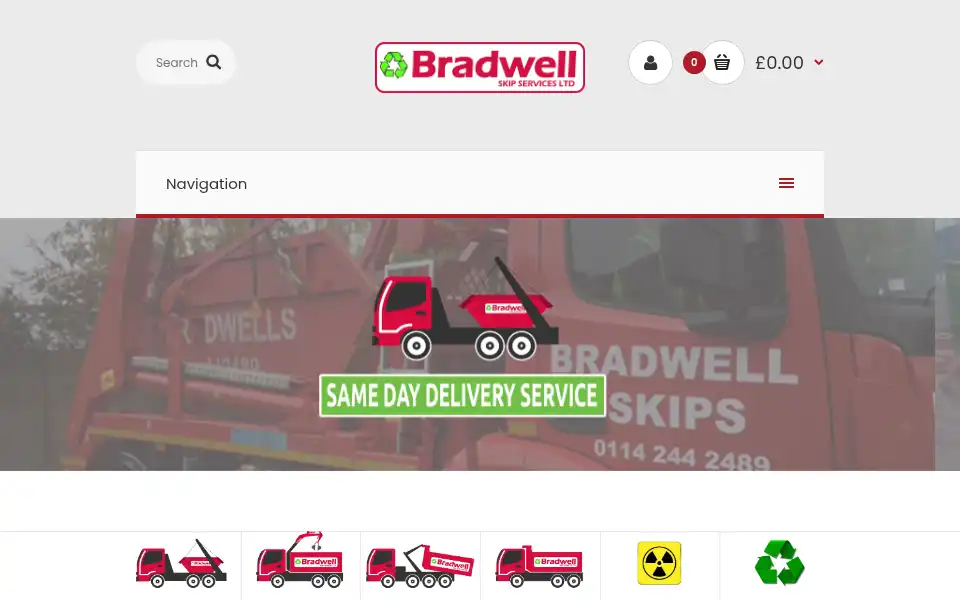 Screenshot of bradwellskips.co.uk