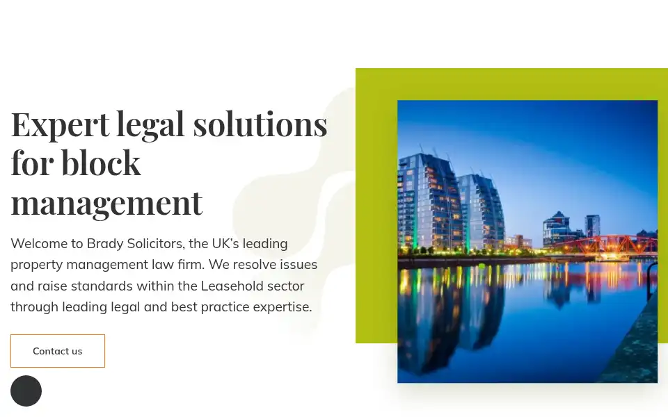 Screenshot of bradysolicitors.com