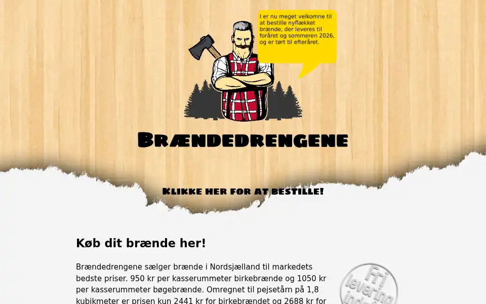Screenshot of braendedrengene.dk