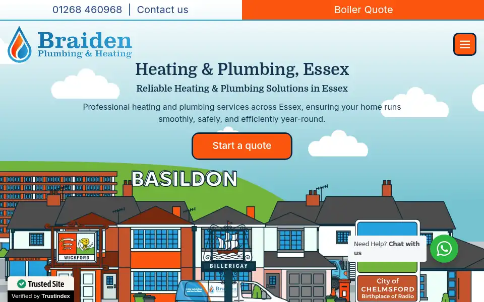 Screenshot of braidenplumbing.com