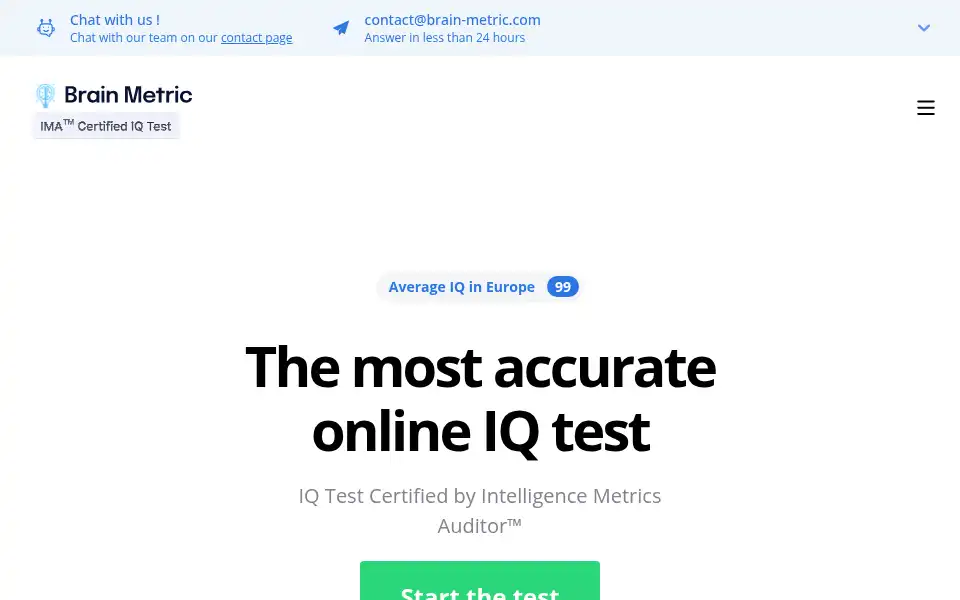 Screenshot of brain-metric.com