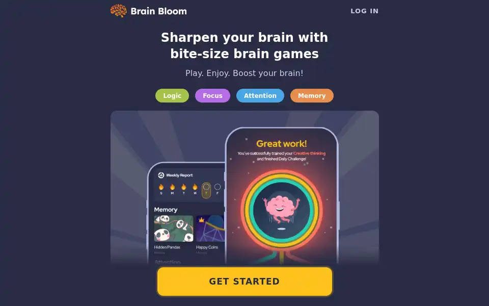 Screenshot of brainbloom.me