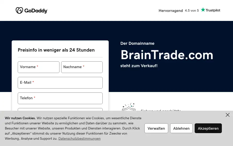 Screenshot of braintrade.com