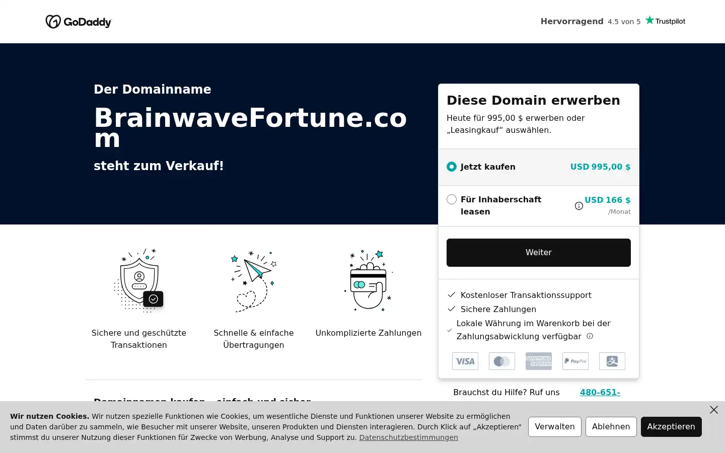 Screenshot of brainwavefortune.com