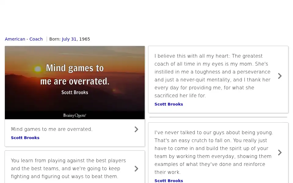 Screenshot of brainyquote.com